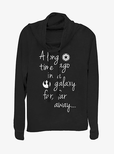 Star Wars Galaxy Cowlneck Long-Sleeve Womens Top