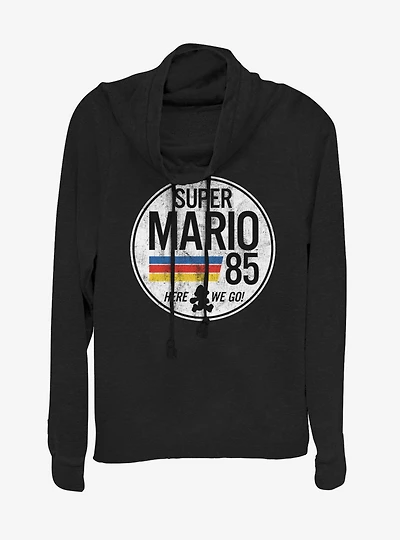 Nintendo Mario is Go Cowlneck Long-Sleeve Womens Top