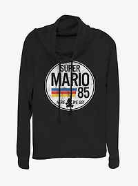 Nintendo Mario is Go Cowlneck Long-Sleeve Womens Top