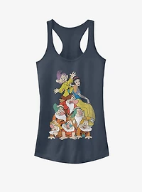 Disney Snow White Distressed Squad Dwarf Stack Girls Tank