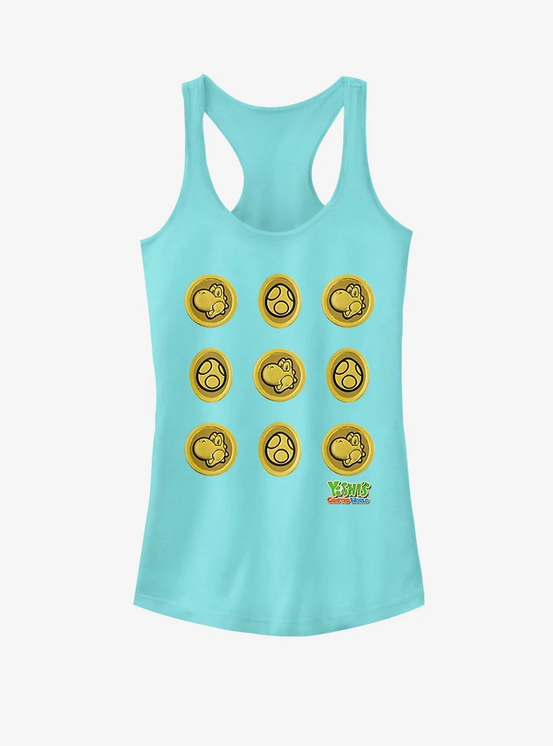 Nintendo Yoshi's Crafted World Coins Girls Tank