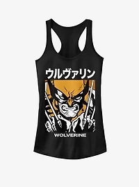 Marvel Wolverine Japanese Text Block Girls Tank