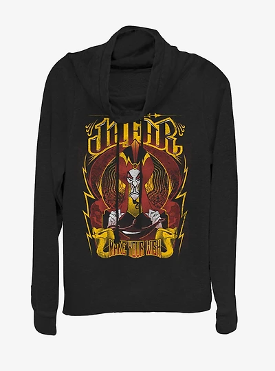Disney Aladdin Jafar Make Your Wish Cowlneck Long-Sleeve Womens Top