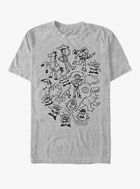 Disney Pixar Toy Story Group Doodle T-Shirt