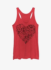 Disney Pixar Toy Story Group Doodle Heart Womens Tank Top