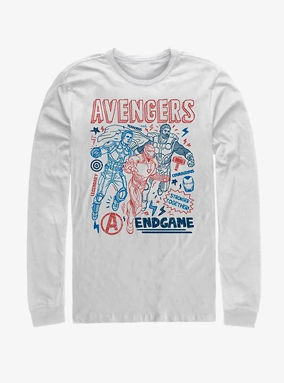 Marvel Avengers: Endgame Earths Mightiest Doodles Long Sleeve T-Shirt