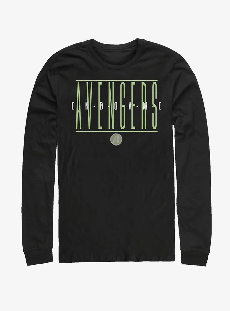 Marvel Avengers: Endgame Strikethrough Text Long Sleeve T-Shirt