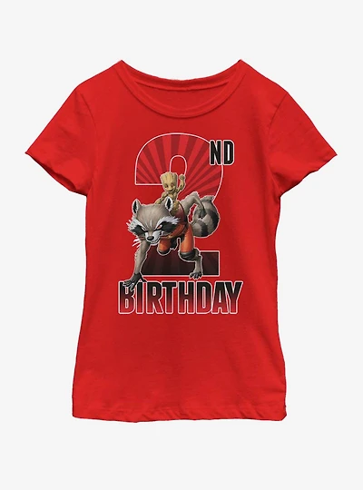 Marvel Guardians of the Galaxy Groot 2nd Bday Youth Girls T-Shirt