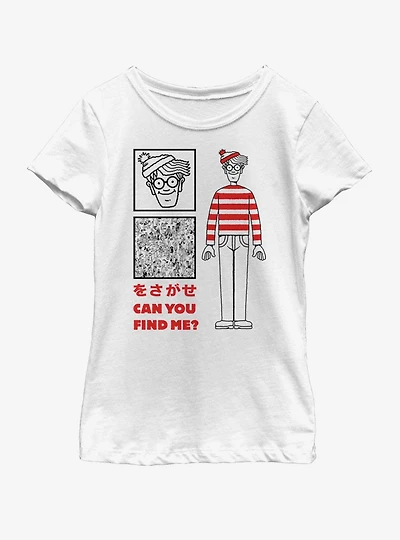 Where's Waldo? Japanese Text Youth Girls T-Shirt