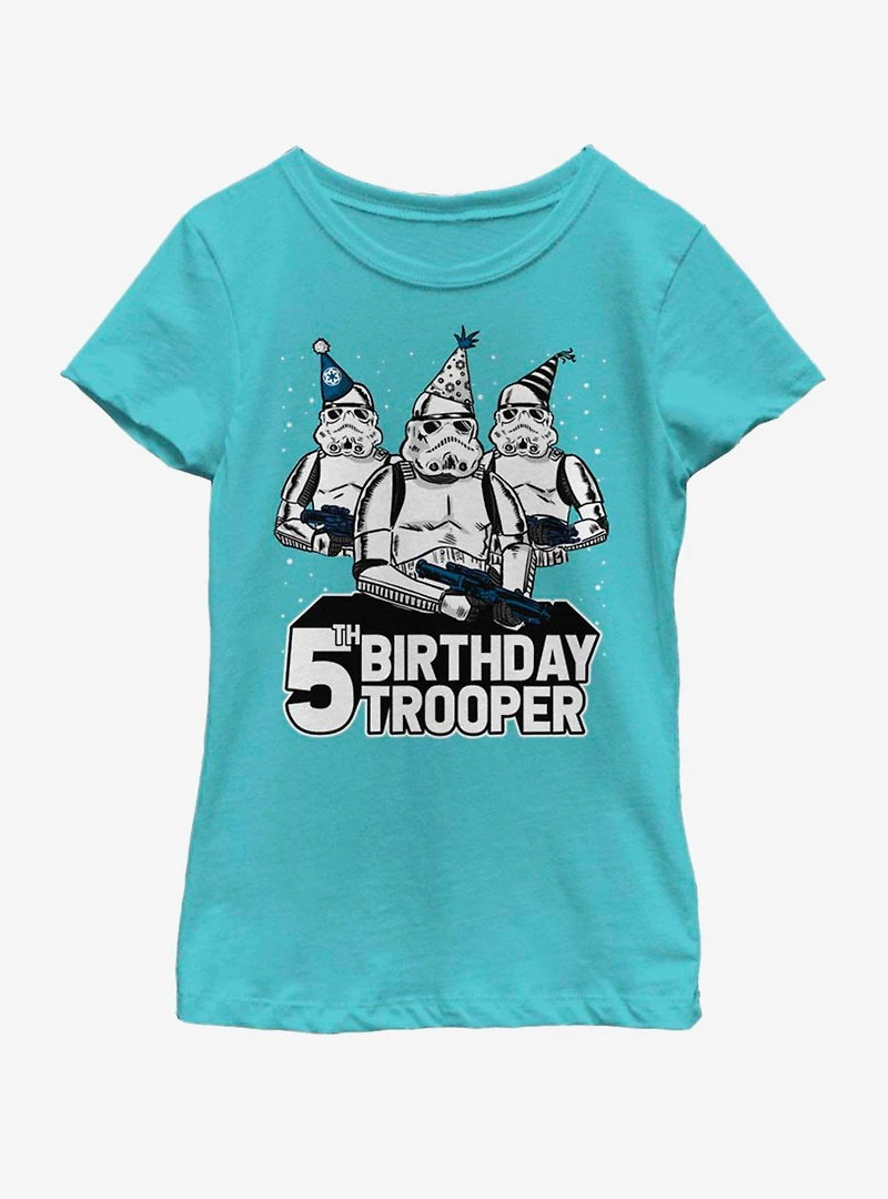 Star Wars Birthday Trooper Five Youth Girls T-Shirt