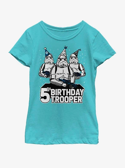 Star Wars Birthday Trooper Five Youth Girls T-Shirt
