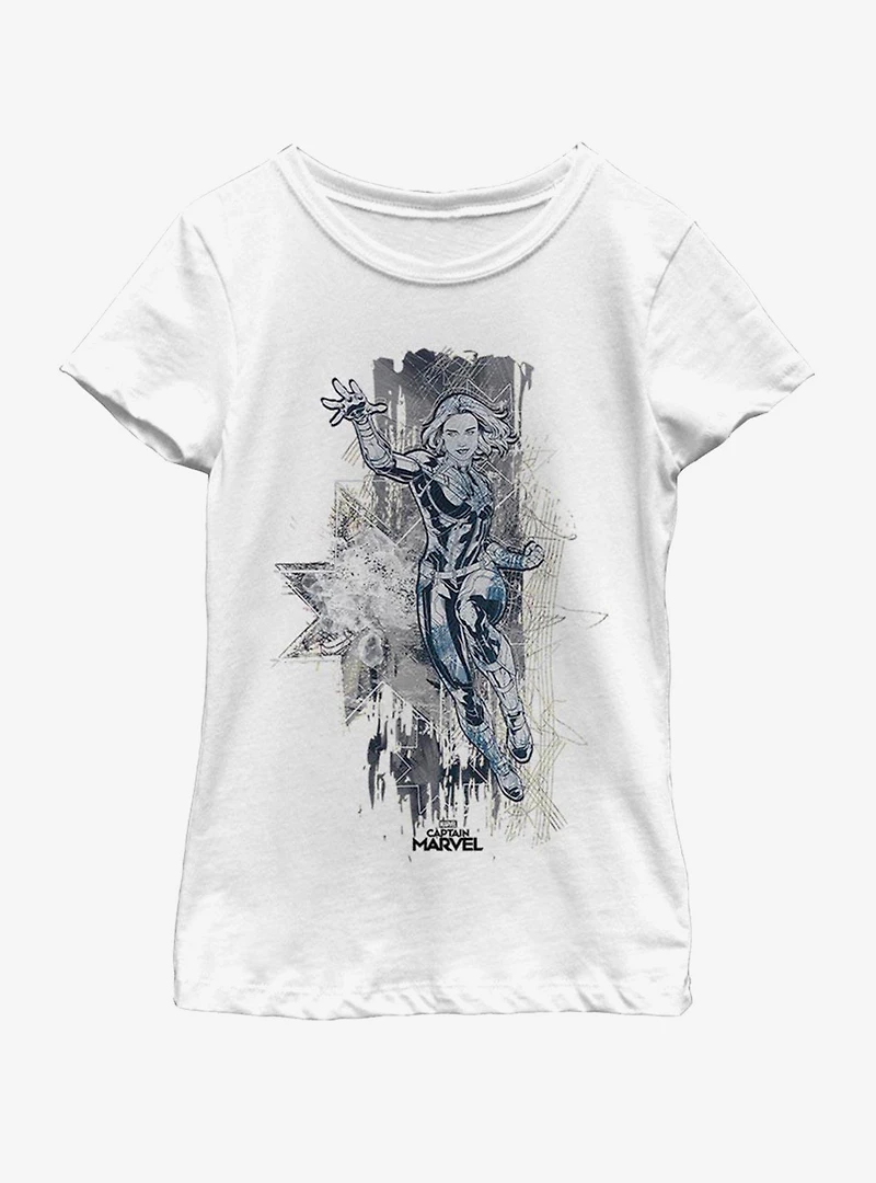 Marvel Captain Soaring Youth Girls T-Shirt