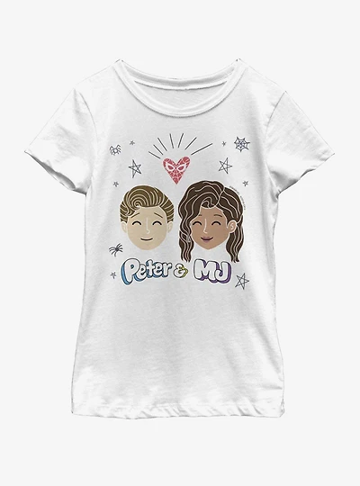 Marvel Spiderman Far From Home Peter And MJ Youth Girls T-Shirt