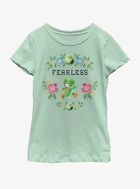 Nintendo Fearless Yoshi Cross Stitch Youth Girls T-Shirt