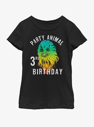 Star Wars Chewie Birthday Three Youth Girls T-Shirt