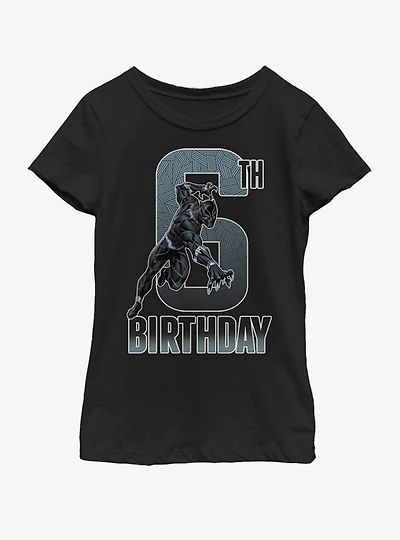 Marvel Black Panther 6th Bday Youth Girls T-Shirt
