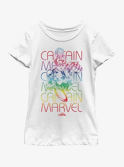 Marvel Captain Rainbow Power Youth Girls T-Shirt