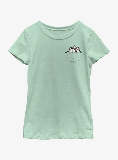 Star Wars The Last Jedi Porgs My Faux Pocket Youth Girls T-Shirt
