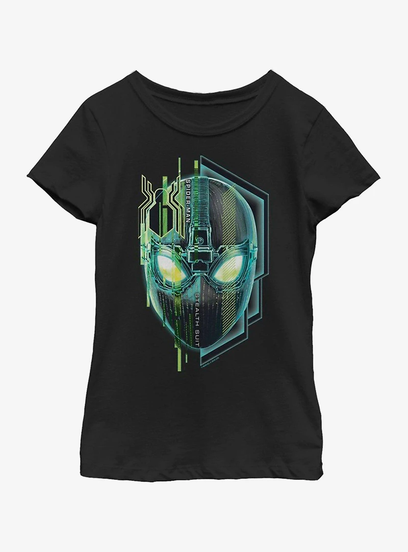 Marvel Spiderman: Far From Home Stealth Face Youth Girls T-Shirt
