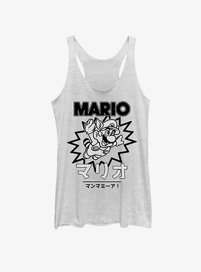 Nintendo Mario Japanese Text Girls Tank