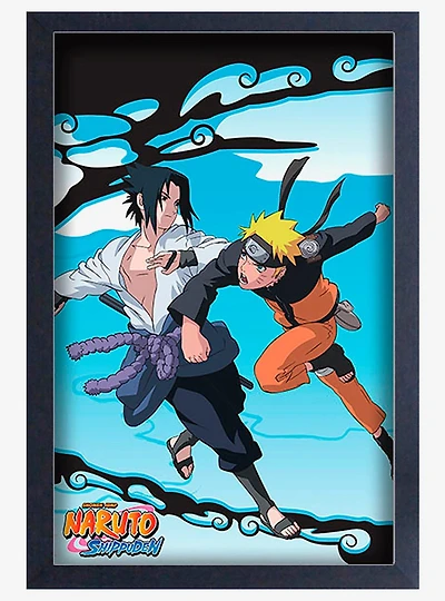 Naruto Shippuden Sasuke VS Naruto Framed Poster