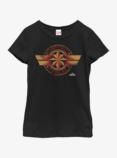 Marvel Captain Badge Youth Girls T-Shirt