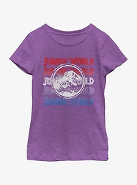 Jurassic World Logo Repeat Youth Girls T-Shirt