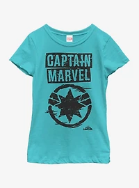 Marvel Captain Painted Logo Youth Girls T-Shirt
