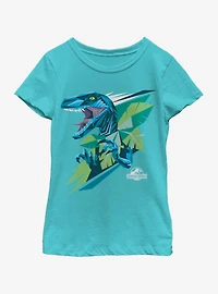 Jurassic Park Blue Dino Youth Girls T-Shirt