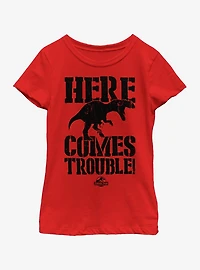 Jurassic Park Dino Trouble Youth Girls T-Shirt