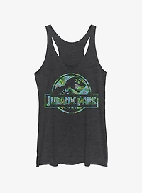 Jurassic Park Floral Logo Womens Tank Top