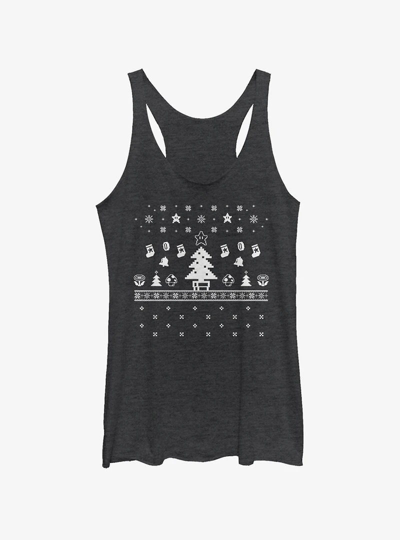 Nintendo White Xmas Womens Tank Top