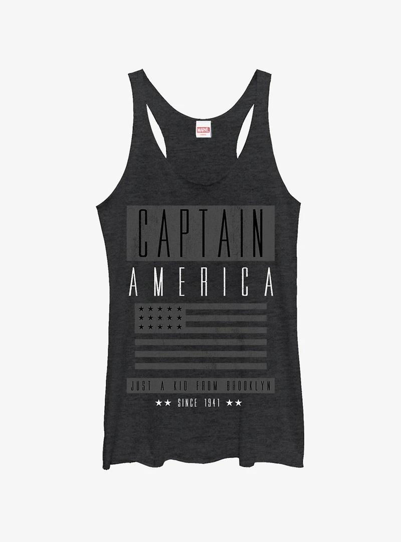 Marvel Grey Out Capt Womens Tank Top