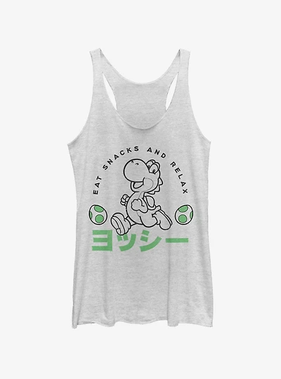 Nintendo Super Mario Yoshi Japanese Text Womens Tank Top