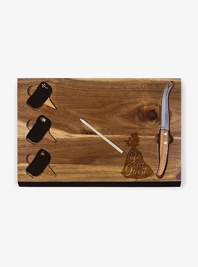 Disney Beauty & the Beast Acacia Cheese Board & Tools Set