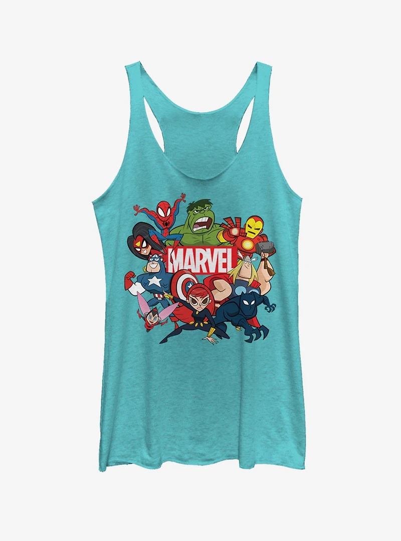 Marvel Avengers Group Retro Womens Tank Top