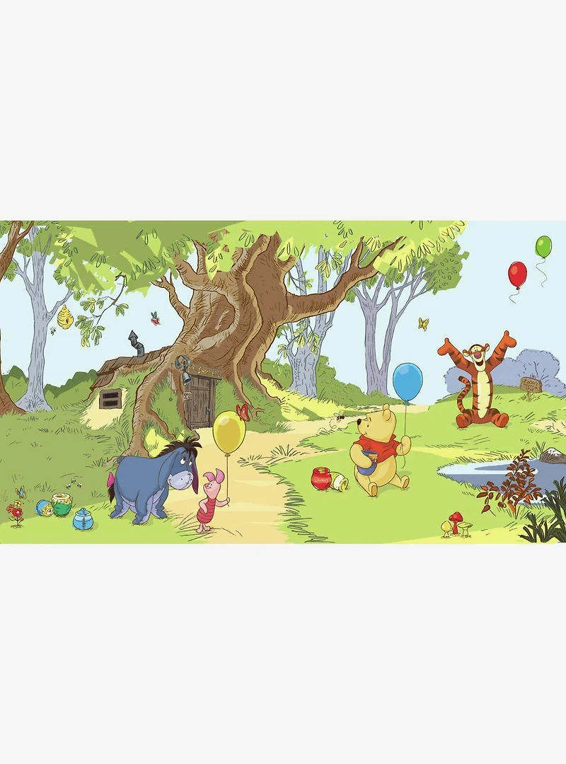 Disney Winnie The Pooh & Friends Chair Rail Prepasted Mural