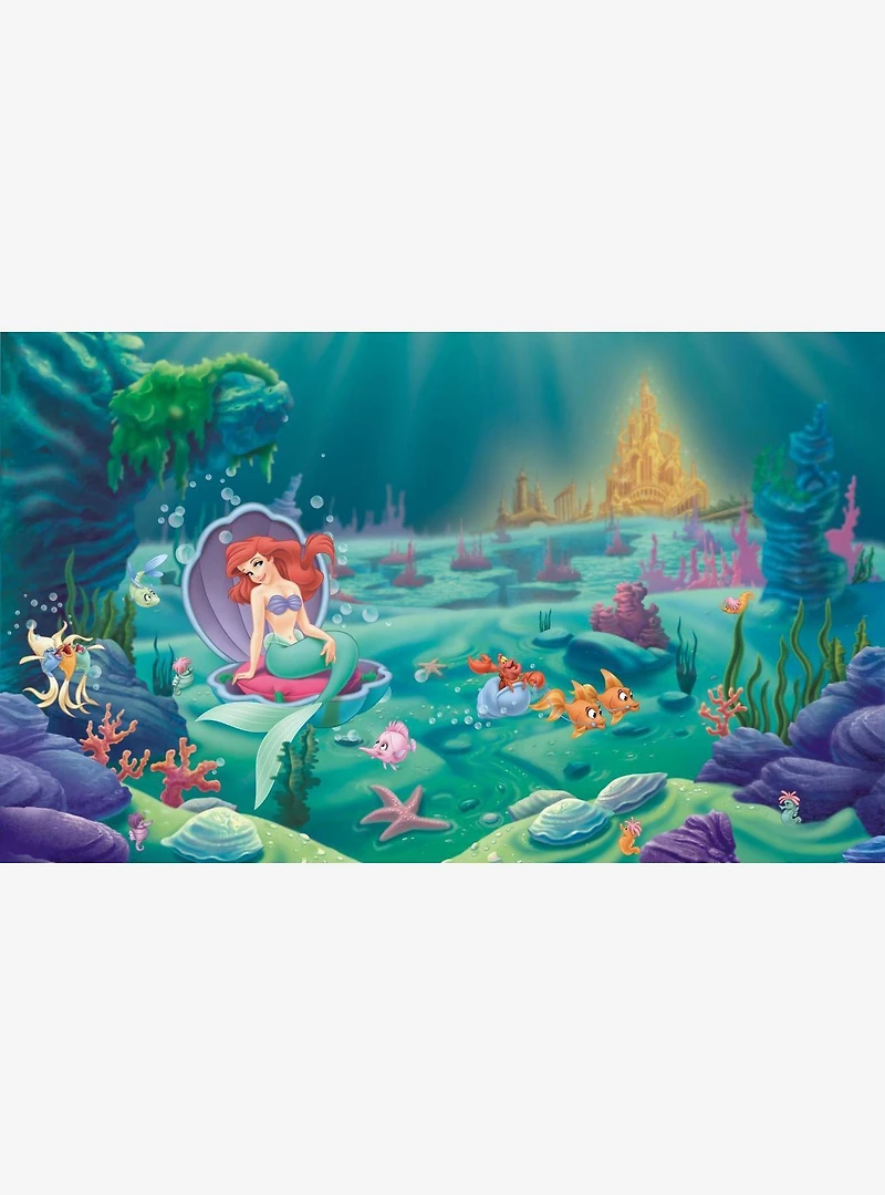 Disney Princess The Little Mermaid Chair Rail Prepasted Mural