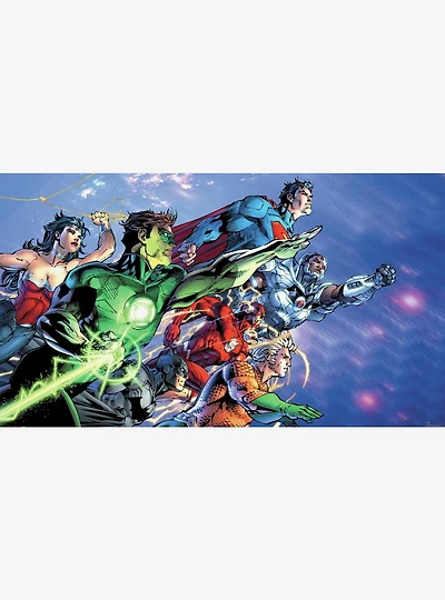 DC Comics Justice League Chair Rail Prepasted Mural