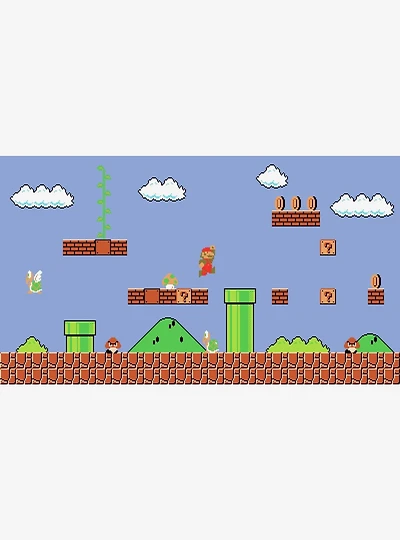 Super Mario Retro Chair Rail Prepasted Mural
