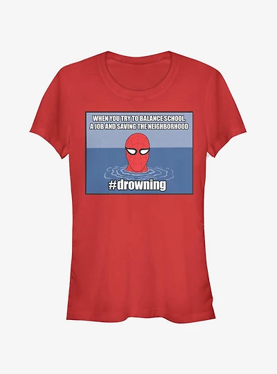 Marvel Spider-Man #drowning Girls T-Shirt