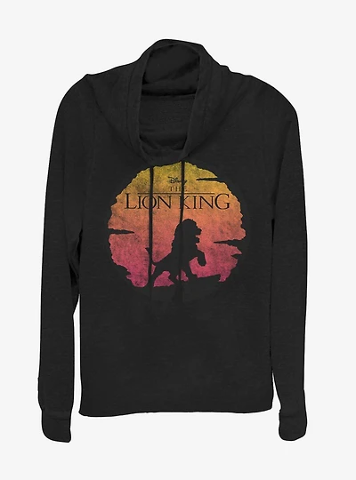 Disney The Lion King Kinged Cowl Neck Long-Sleeve Girls Top