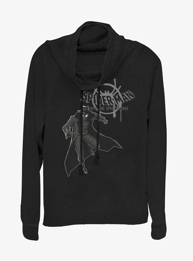 Marvel Spider-Man Spider Noir Cowl Neck Long-Sleeve Girls Top