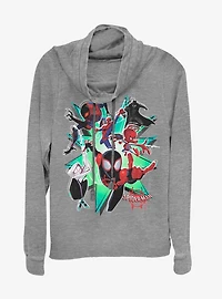 Marvel Spider-Man Group Spider-Verse Cowl Neck Long-Sleeve Girls Top