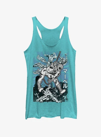 Marvel Spider-Man Avengers Japanese Text Girls Tank