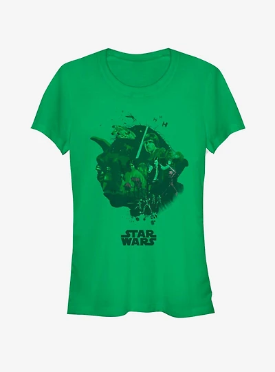 Star Wars Yoda Head Fill Girls T-Shirt