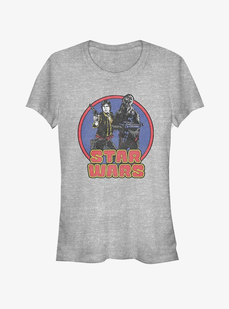 Star Wars Circle Chewy and Han Girls T-Shirt