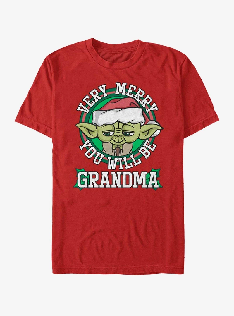 Star Wars Merry Yoda Grandma T-Shirt
