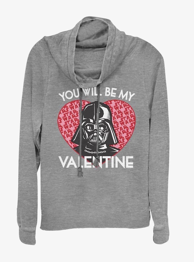Star Wars You Will Be My Valentine Cowlneck Long-Sleeve Womens Top