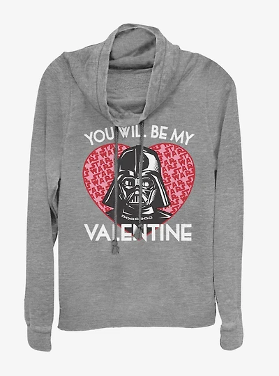 Star Wars You Will Be My Valentine Cowlneck Long-Sleeve Womens Top